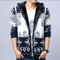 Cheap Autumn Fleece Deer Pattern Warm Men Sweater